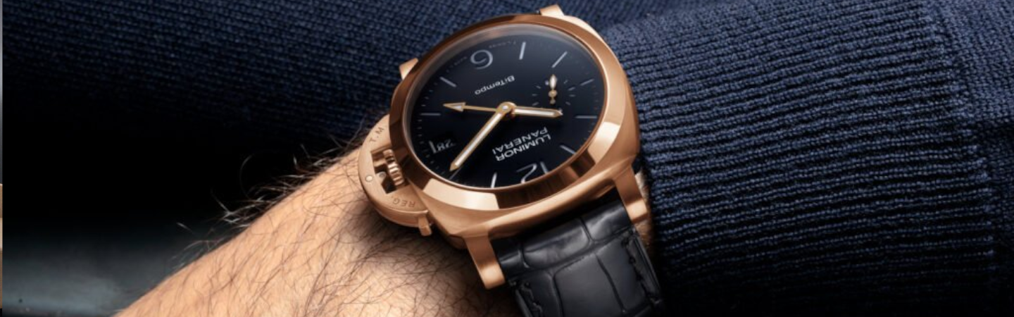 The New Panerai Luminor Quaranta™ BiTempo Shimmers in Goldtech