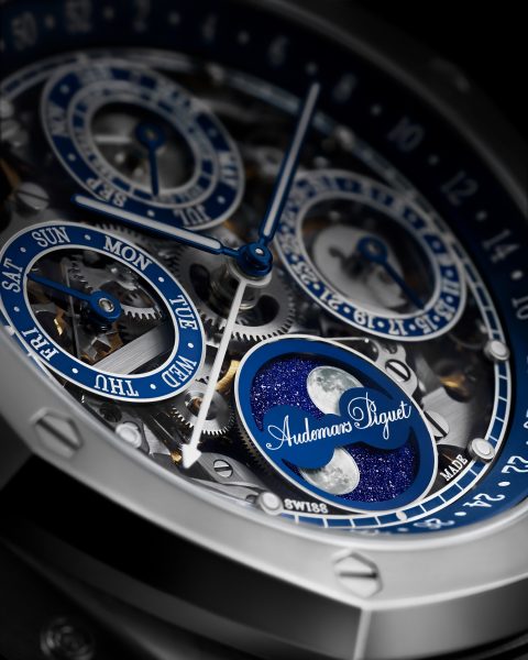A LIMITED-EDITION ROYAL OAK PERPETUAL CALENDAR OPENWORKED A LIMITED-EDITION ROYAL OAK PERPETUAL CALENDAR OPENWORKED