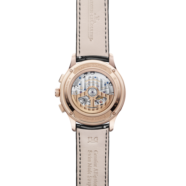 Jaeger LeCoultreMasterControlChronographCalendarPinkGoldBlackDialcaseback