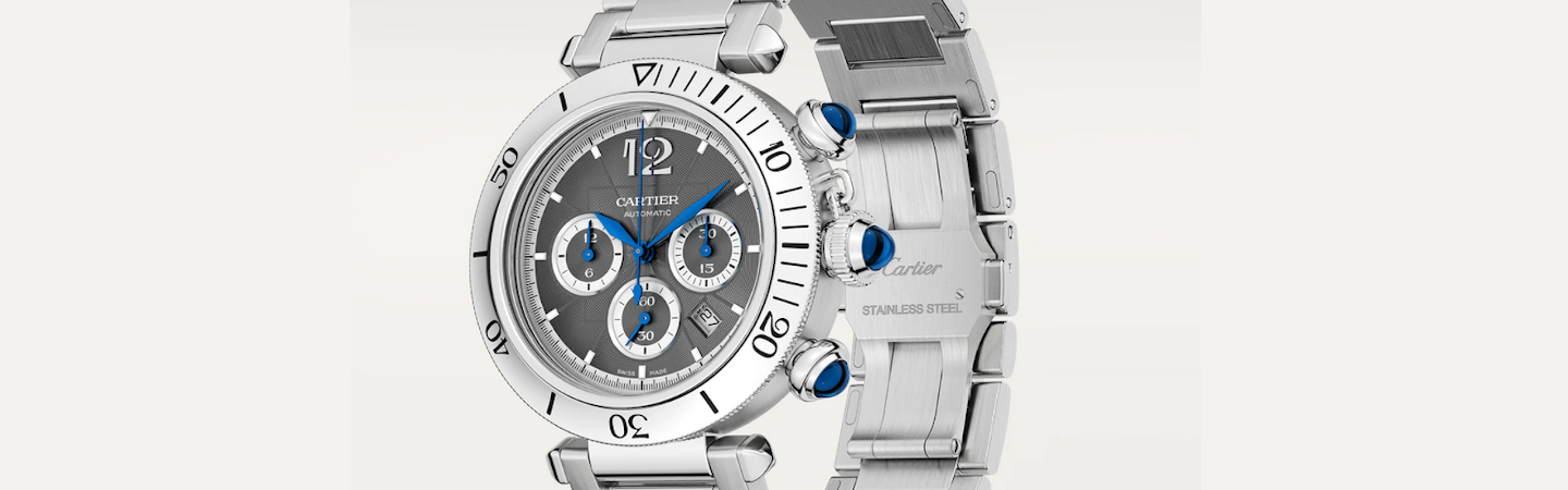 The New Pasha de Cartier Chronograph Now Comes With Grey Dial